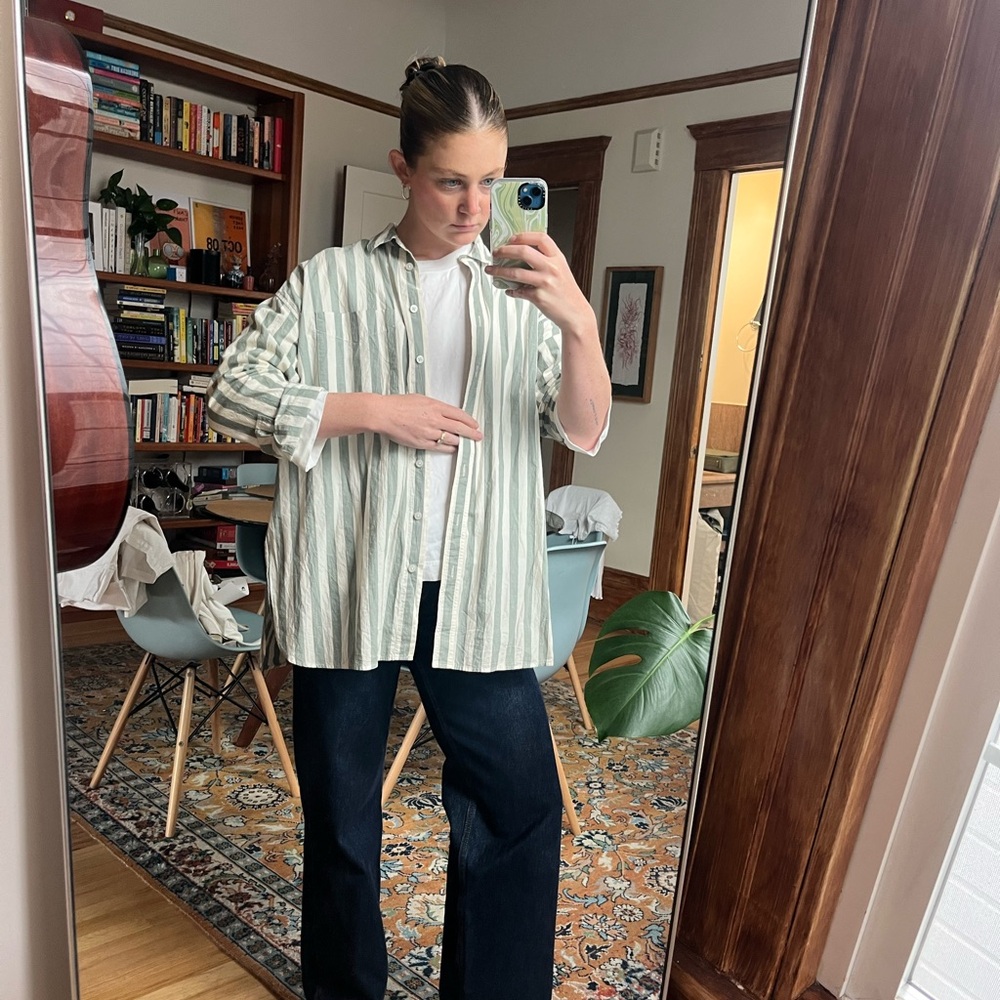 Striped Button-Up Shirt